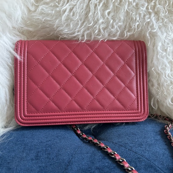 Chanel Rose Wallet on chain timeless/classique linen crossbody bag - Picture 5 of 8